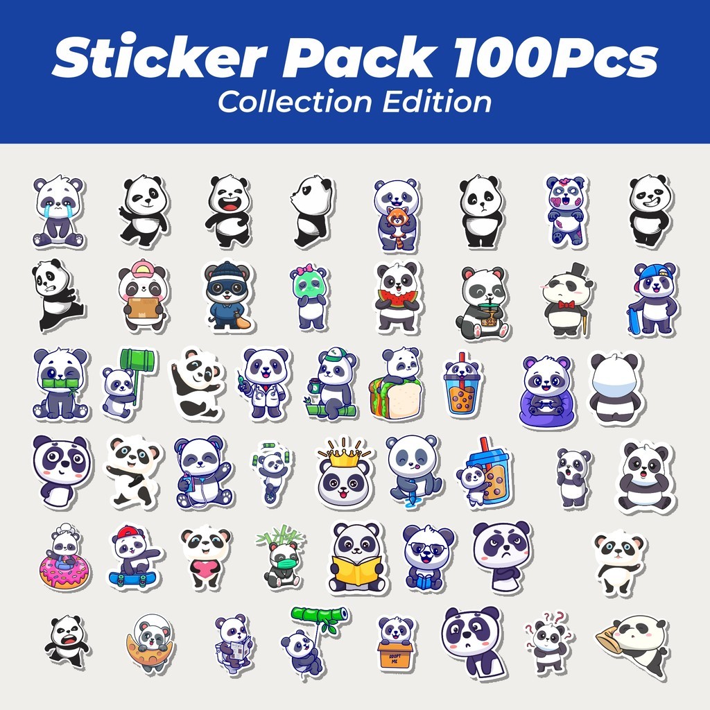 

Hot Sticker Hewan Panda Lucu Anti Air Stikers Berperekat Waterproof Sticker Decal Buat Motor Helm Buku Journal Koper Casing HP Laptop Botol Minum