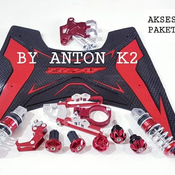VARIASI AKSESORIS 8 ITEM MOTOR BEAT FI-BEAT NEW 2020-BEAT PERTENGAHAN - BEAT 2020 MERAH