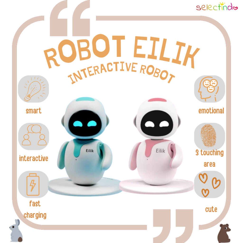 Eilik Robot / Mainan Robot Interaktif / Robot Lucu / Emotional Robot / Robot Pintar / Cute Robot