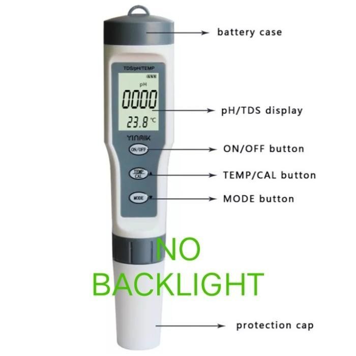 Hot Produk Pengukur pH Air, TDS Meter Air & Suhu Air Digital 3 IN 1 Terkalibrasi - NO BACKLIGHT Terb