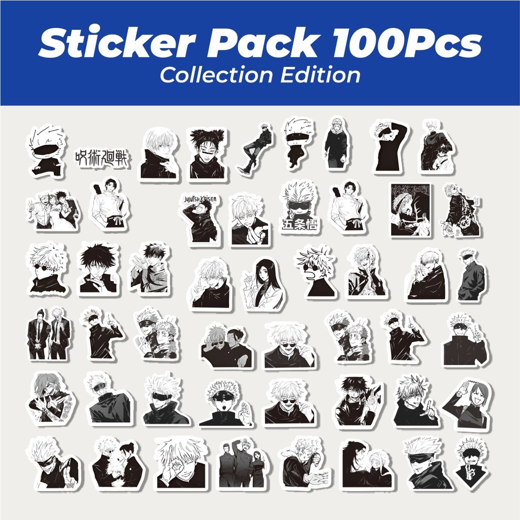 

Hot Stiker Anime Jujutsu Kaisen Black & White Lucu Anti Air Stikers Berperekat Waterproof Sticker Decal Buat Motor Helm Buku Journal Koper Casing HP Laptop Botol Minum