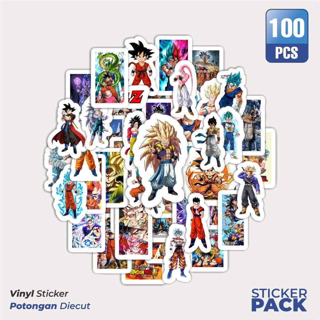 

Stiker Vinyl Stiker Anime Dragon Ball Waterproof Aesthetic- Untuk Laptop, Motor, dan Helm - Paper Stationery Pack