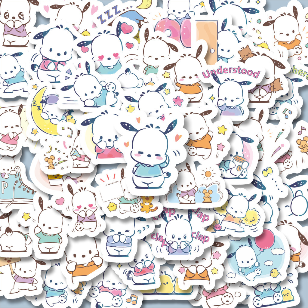 

100PCS Lucu Stiker Kartun Pochacco Versi 2 Stiker Aesthetic Stiker Anti Air Stikers Berperekat Waterproof sticker decal buat Motor Helm Buku Journal Koper Casing HP Laptop Botol Minum Hadiah anak