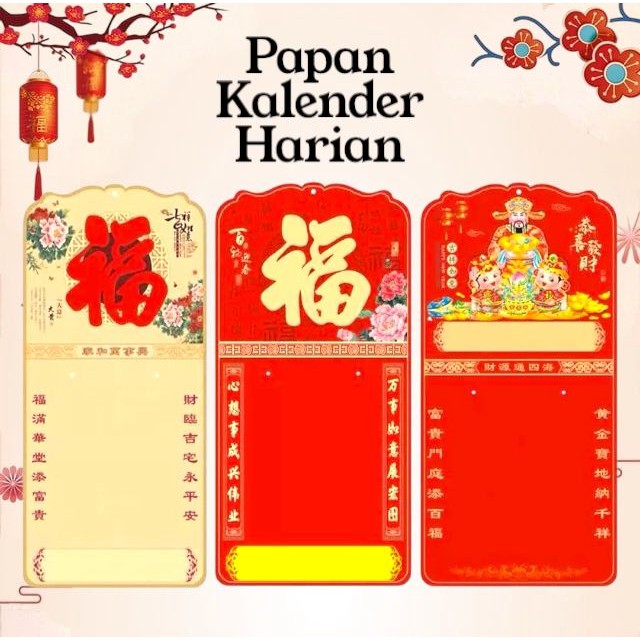 

Papan Gantung Kalender Harian 2026 Imlek Bahan Karton Tebal 75x34cm