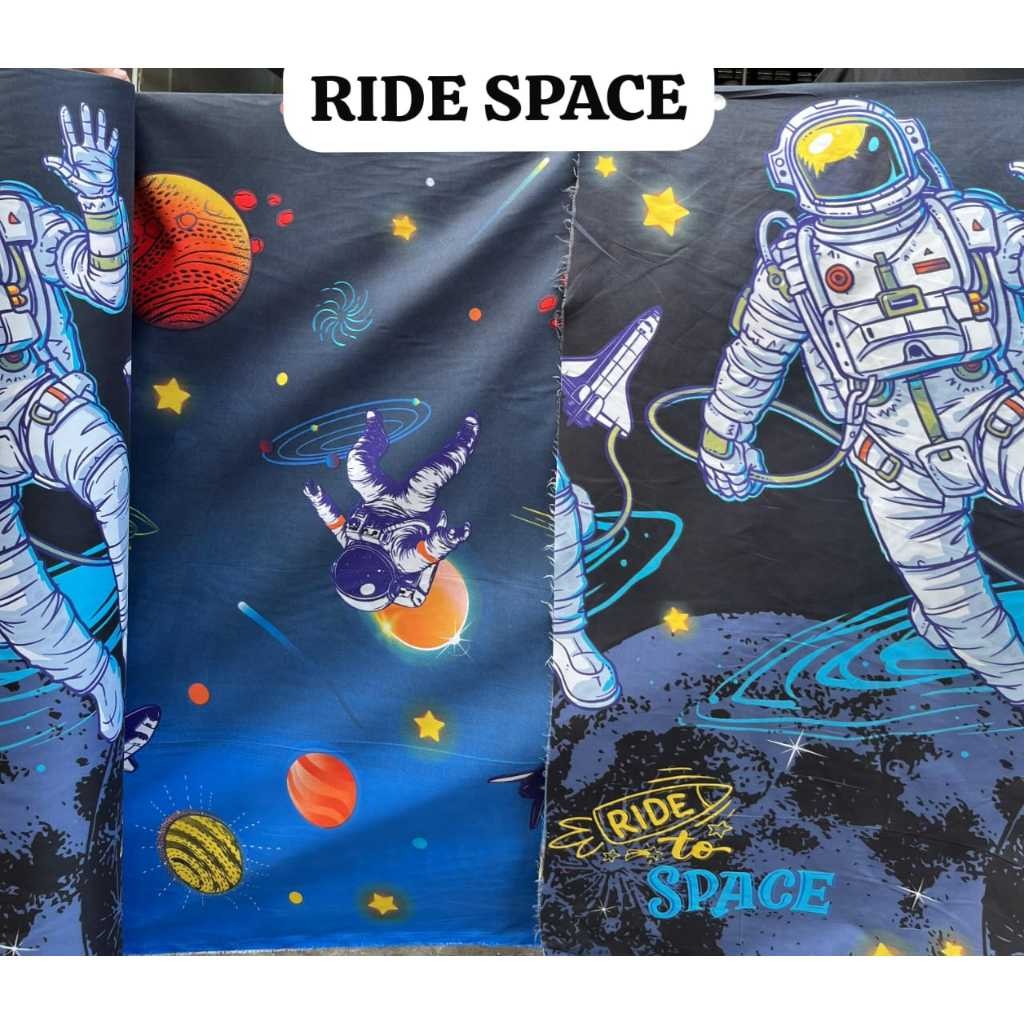 DISKON Grosir Kain Katun Disperse Polimikro Grade A Kain Sprei Motif Angkasa