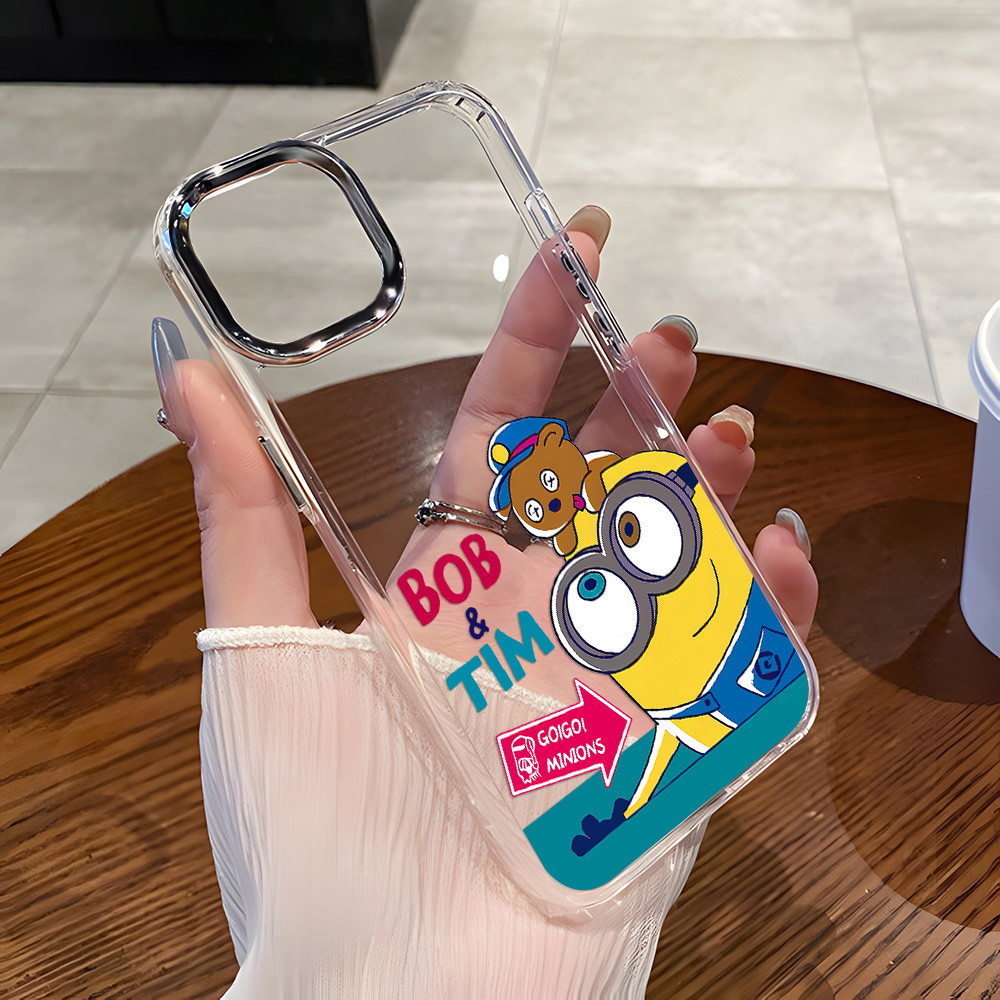 Minions Hp Clear Plating Untuk Case Oppo A18 A16 A15 A60 A5 Pro A5 A9 2020 A53 A54 A74 A3 A57 A77 A5