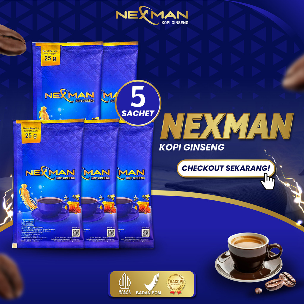 

Nexman Kopi Ginseng 5 Sachet - Bisa COD