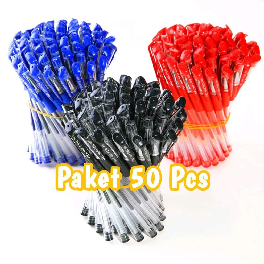 

KlikIniAja [Paket 50 Pcs] Pulpen Pena gel 0,5 mm mimi Stationery Tinta Sekolah Kantor