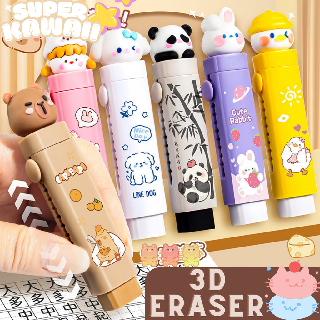 

TERFAVORIT PENGHAPUS PENSIL MEKANIK SLIDE KARTUN 3D MOTIF BUNNY DAN KAWAII GIRL IMUT ISI 2 REFILL ERASER