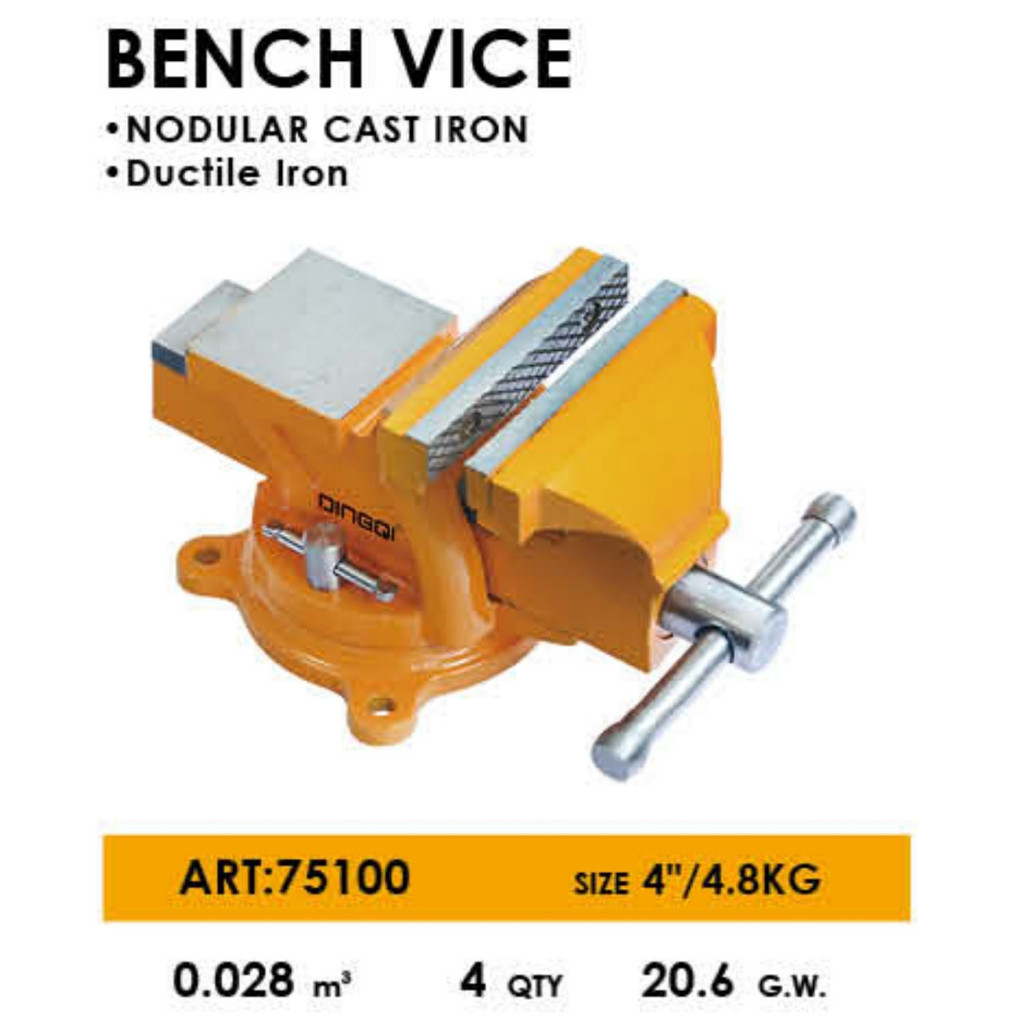 DINGQI Ragum Besar Ragum Meja Bench Vice Heavy Duty Vice 100mm 75100