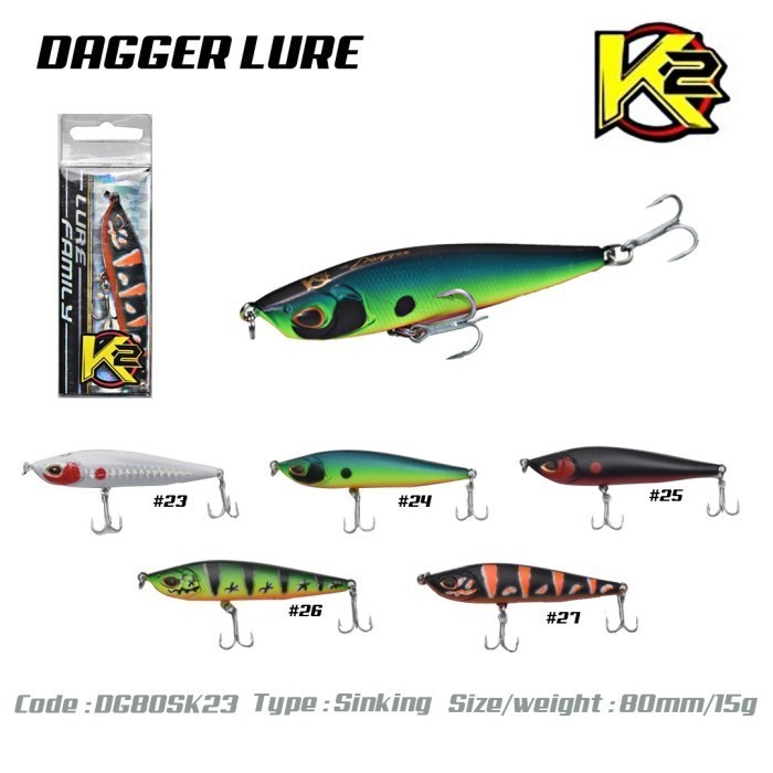 Lure Minnow Eupro K2 Dagger 80mm 15gr DG80SK - Umpan Pancing Minnow
