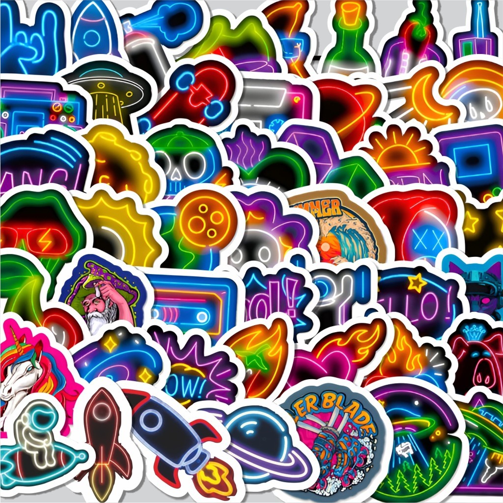 

Stiker Cutting Pack Stiker Neon Rocket Isi 100Pcs Series Aesthetic Lucu Keren Untuk Koper Bahan Vynil