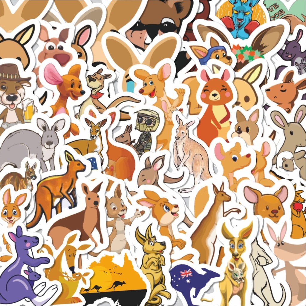 

Stiker Cutting Pack Sticker Hewan Kanguru Isi 100Pcs Series Aesthetic Lucu Keren Untuk Koper Bahan Vynil