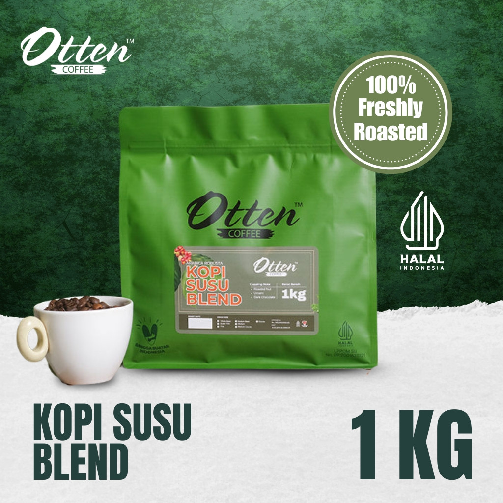 

Kopi Susu Blend 1kg - Biji / Bubuk Komersial House Blend Arabica / Arabika Robusta Otten Coffee Commercial Roasted Beans