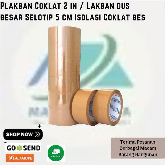 

Plakban Coklat 2 in / Lakban dus besar Selotip 5 cm Isolasi Coklat bes