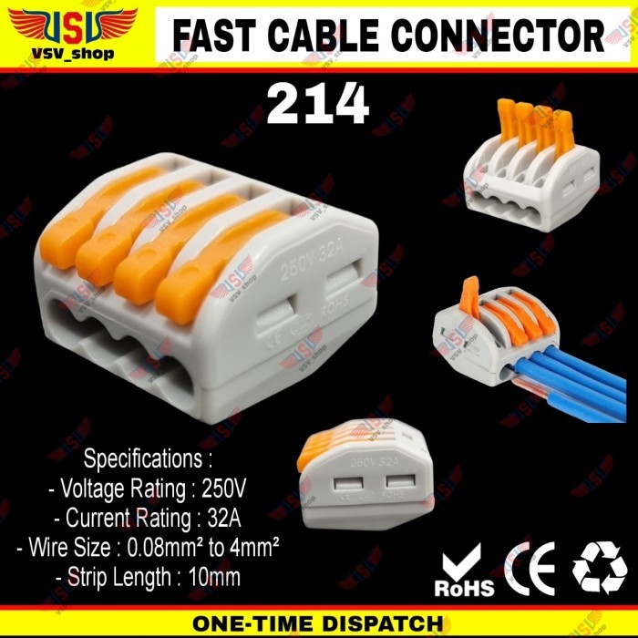 Sambungan Kabel listik Konektor Terminal 4 pin Penyambung Kabel