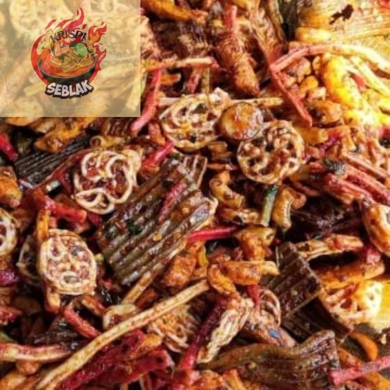 

Seblak krispi Kerupuk seblak kering campur mix pedas extra daun jeruk 250 gram