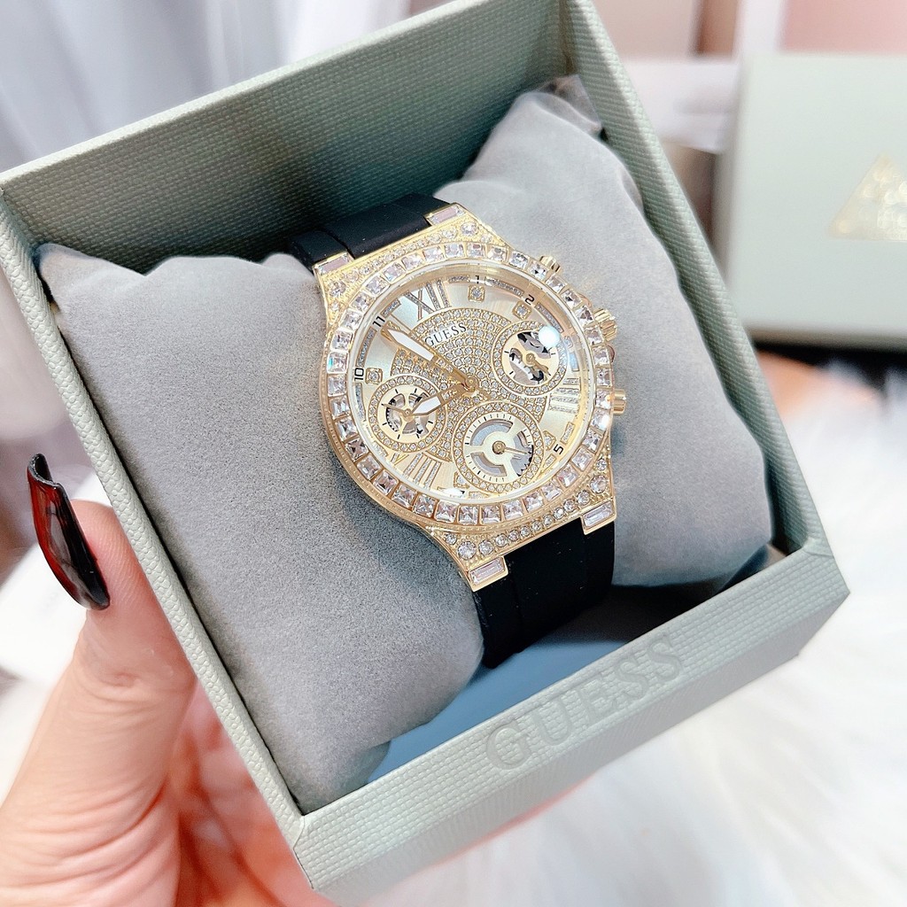 Jam Tangan Wanita chronograph desain GW0257L1, GW0257L2, GW0257L3 rubber look like guess