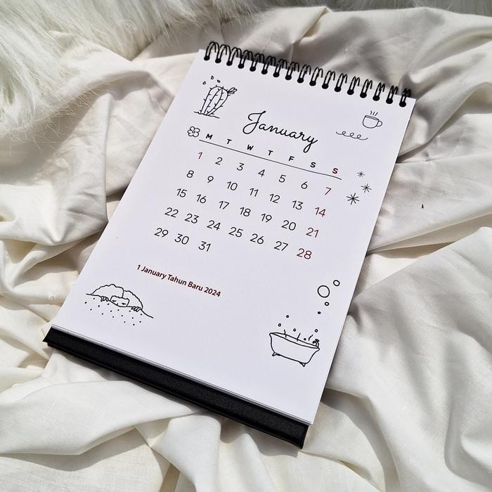 

Kalender Meja Doodle Style Premium Simple / Desk Calendar Spiral - 2024