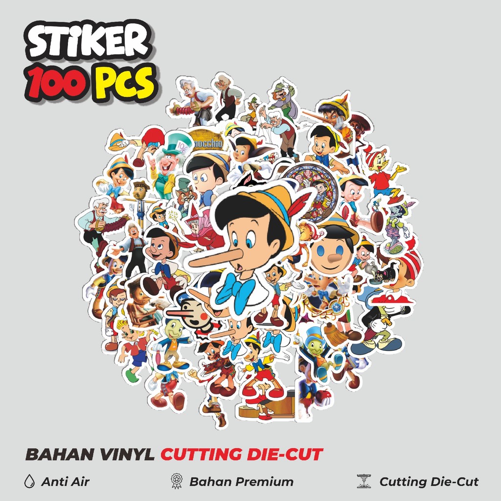 

Terbaru! 50 pcs Stiker Kartun Pinocchio Dekorasi Lucu Kreatif untuk Notebook, Skateboard, HP