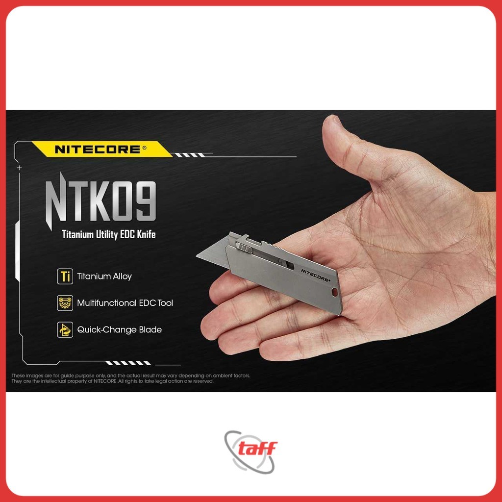 NITECORE Pisau Cutter Quick Change Blade Utility Knife Titanium Alloy - NTK09