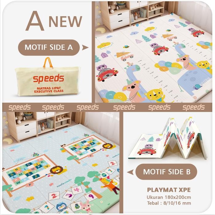 SPEEDS Playmate Anak 180 x 200 Tebal 16-20mm Playmat Bayi Karpet Lipat Playmate Baby Matras Lipat Du