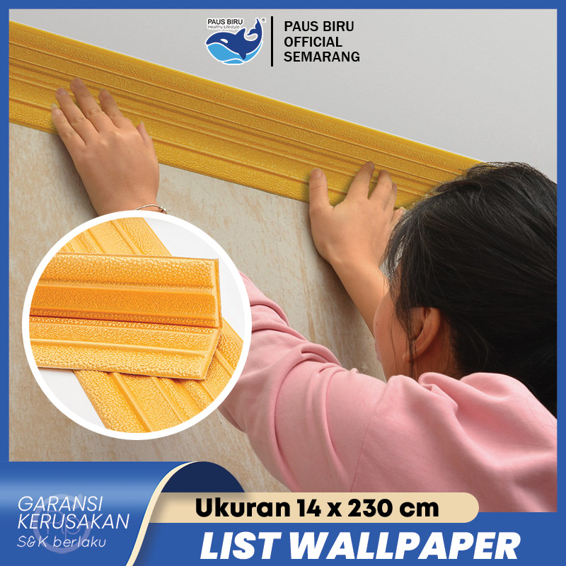 Paus Biru - List Wallpaper Sudut Dinding 2,3 Meter Lis Plafon Tebal 5mm Foam PVC Anti Air