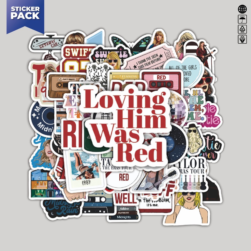 

[100PCS]Stiker Pack Stiker Music Album Taylor Swift Aesthetic Vinyl Anti Air Dekorasi Sticker Laptop Buku Journal Koper Helm Casing HP Gitar Helm Skateboard