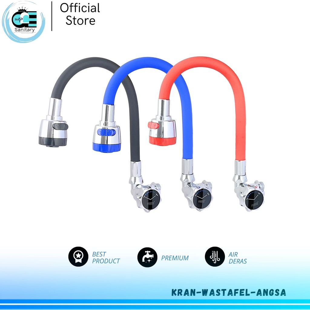 ots Kran Angsa Flexible Warna / Kran Wastafel Warna / Kran Angsa Freed A7155 Tembok