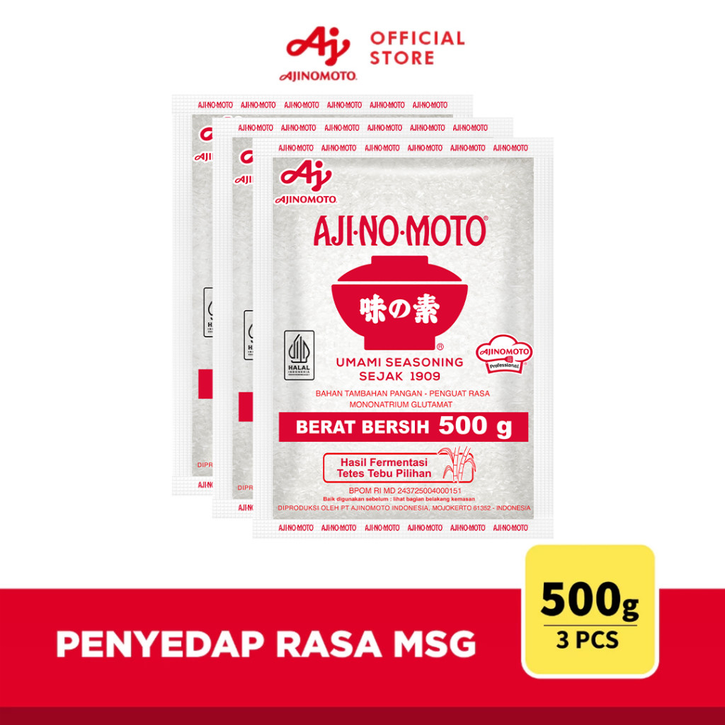 

AJI-NO-MOTO® Penyedap Rasa MSG Ajinomoto 500g (3 pcs)