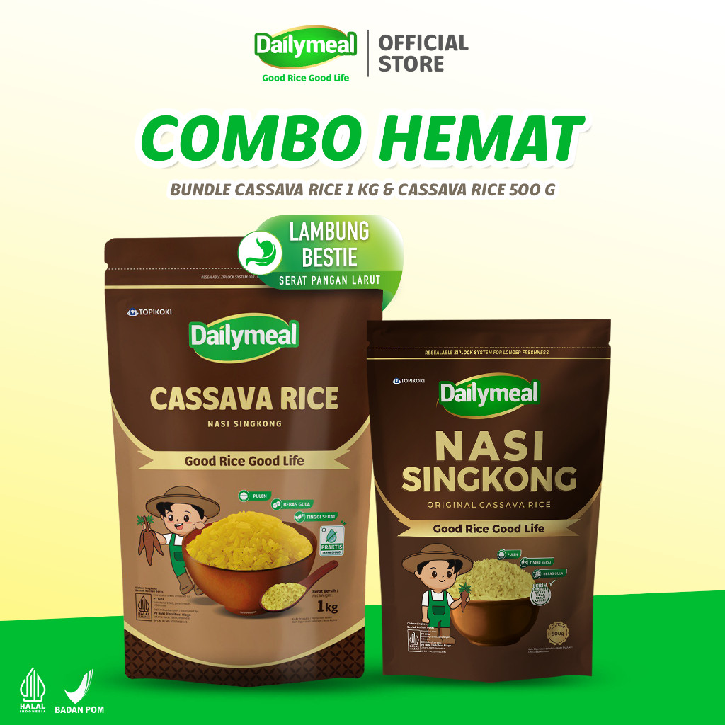 

PROMO![Bundling Hemat] Dailymeal - Cassava Rice / Nasi Singkong 500g dan 1kg - Kaya Serat, Cocok untuk Gaya Hidup SehatREADY