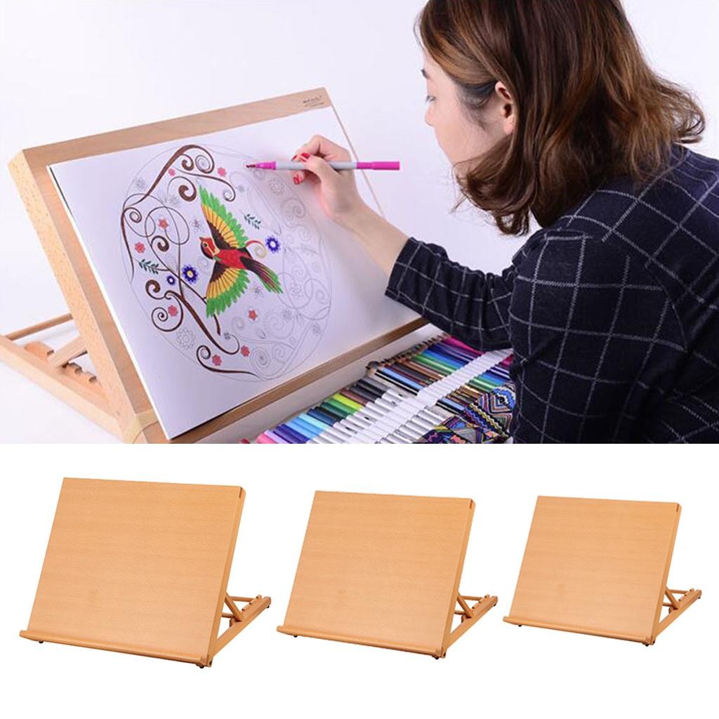 

Wooden Desk Easel Adjustable Tabletop Easel Craft Drawing Sketch Artist Painting Tool Adjustable for Kids Beginner Adults