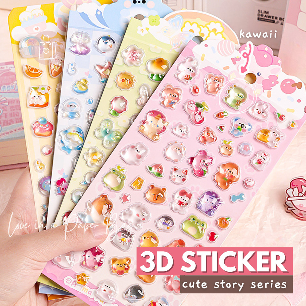 

3D Relief Sticker Cute Story Series