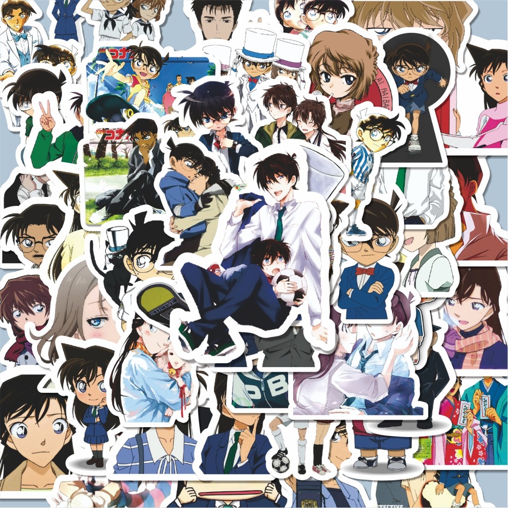 

100PCS Lucu Stiker Anime Detective Conan V4 Stiker Aesthetic Stiker Anti Air Stikers Berperekat Waterproof sticker decal buat Motor Helm Buku Journal Koper Casing HP Laptop Botol Minum Hadiah anak