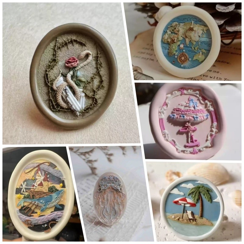 

Fire Seal Retro Antique Style Relief Copper Head Student Cute Hand Account Invitation Letter Envelope Sealing Creative Stamp Toy