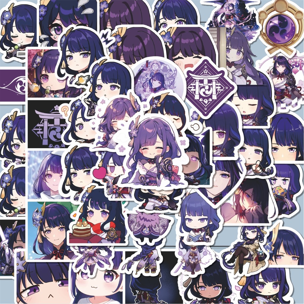 

100PCS Lucu Stiker Genshin Impact Raiden Shogun 1 Stiker Aesthetic Stiker Anti Air Stikers Berperekat Waterproof sticker decal buat Motor Helm Buku Journal Koper Casing HP Laptop Botol Minum Hadiah anak