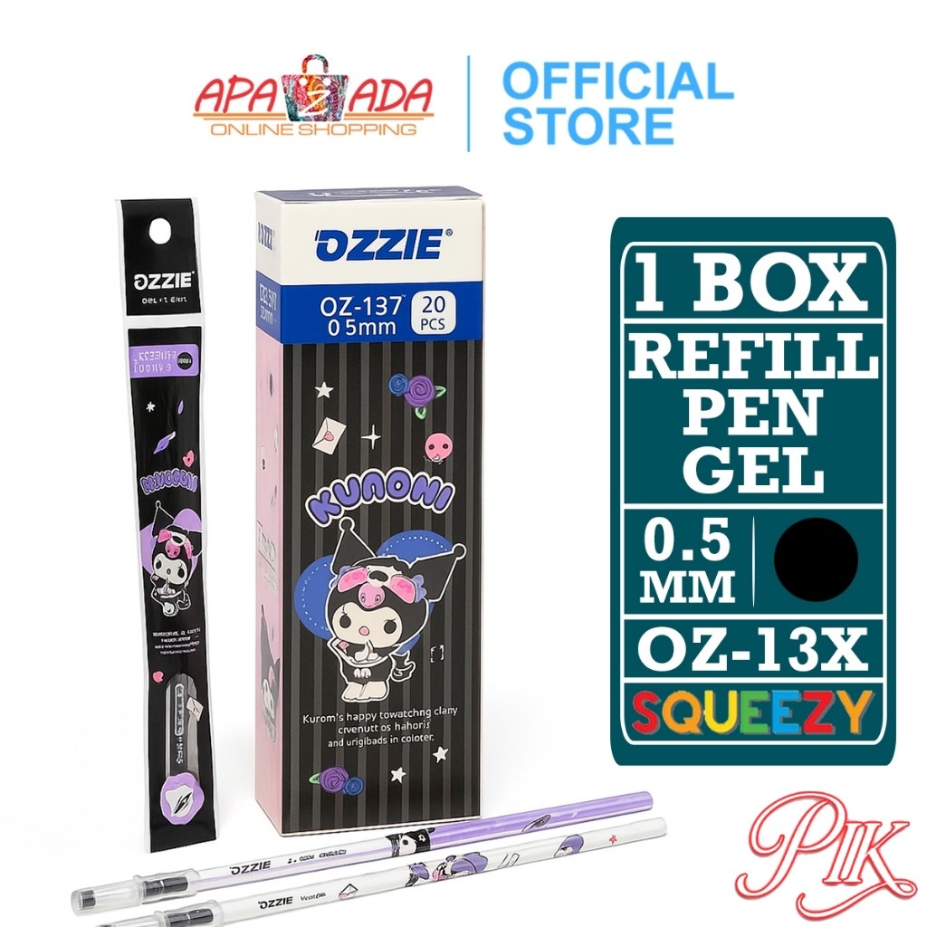 

Refill Pulpen Gel 0.5mm Karakter [1 Box - 20 Pcs] / Isi Ulang Tinta Pena Smooth OZ-13X