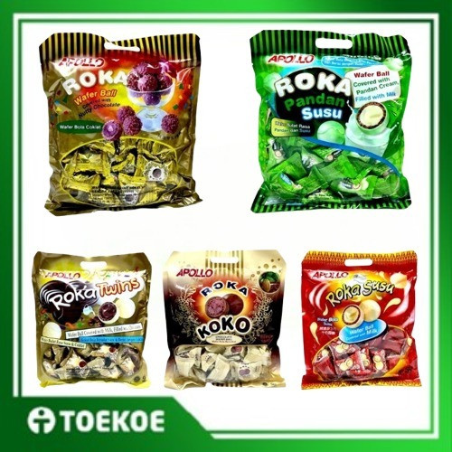

TOEKOE Roka Coklat Wafer Ball/ Susu/ Koko/ Twins/ Pandan Susu Isi 50pcs