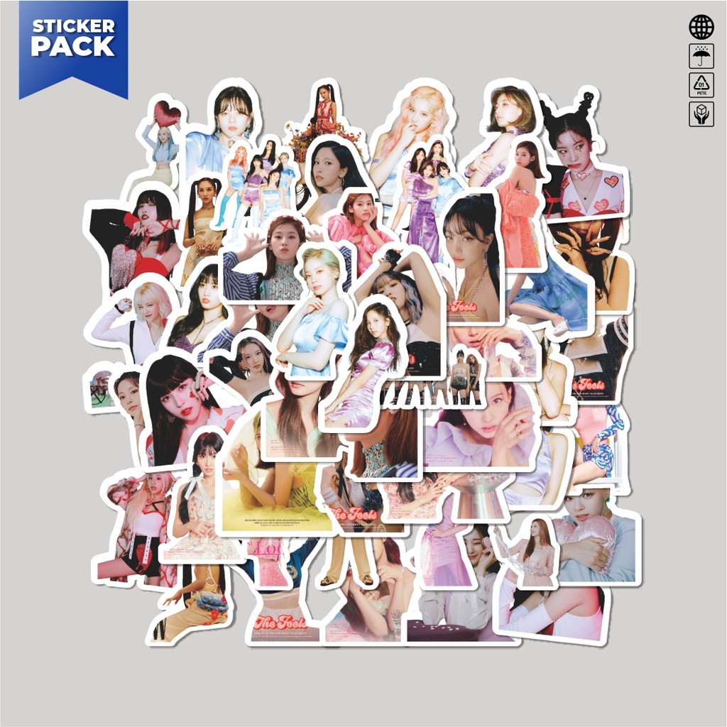 

[100PCS]Stiker Pack Stiker TWICE Album 1&2 Aesthetic Vinyl Anti Air Dekorasi Sticker Laptop Buku Journal Koper Helm Casing HP Gitar Helm Skateboard