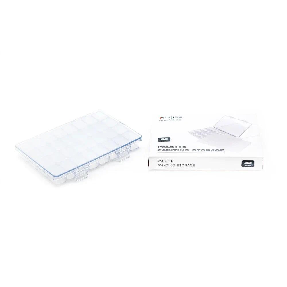 

ArtSecret Transparent Paint Storage Palette Box 32 Wells Airtight Stay Wet for Watercolor Gouache Acrylic and Oil Paint
