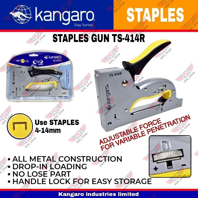 

KANGARO Staples TS414R Stapler TS-414R Gun Tacker Staples Jok Staples Tembak 4-14mm