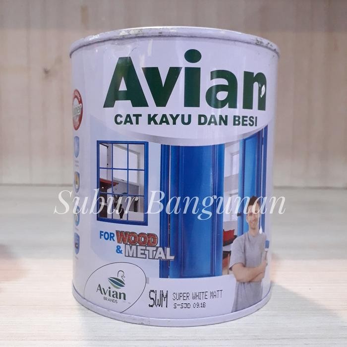 CAT KAYU DAN BESI AVIAN DOFF / CAT MINYAK AVIAN DOFF MATT 1 KG - PUTIH DOFF
