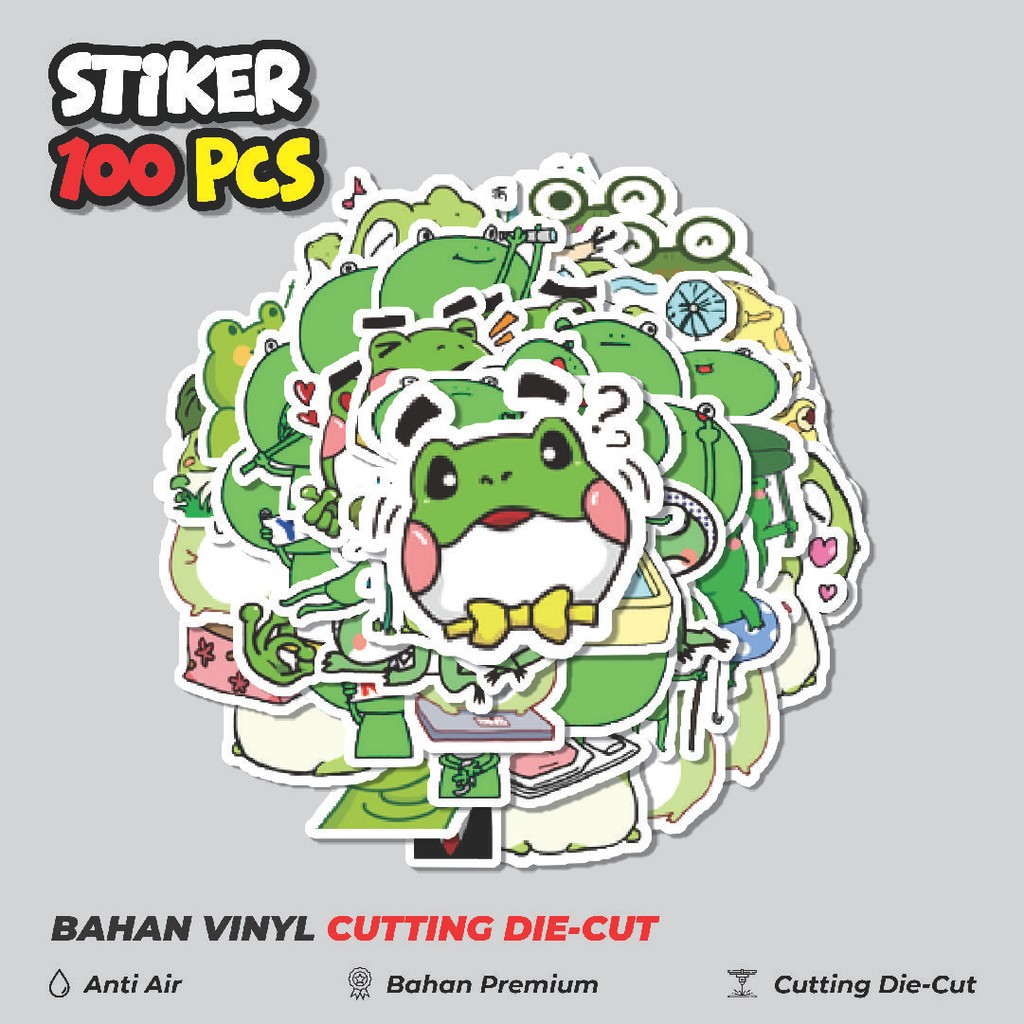 

Terbaru! 50 pcs Stiker Kawaii Frog Series F [Katak] Dekorasi Lucu Kreatif untuk Notebook, Skateboard, HP