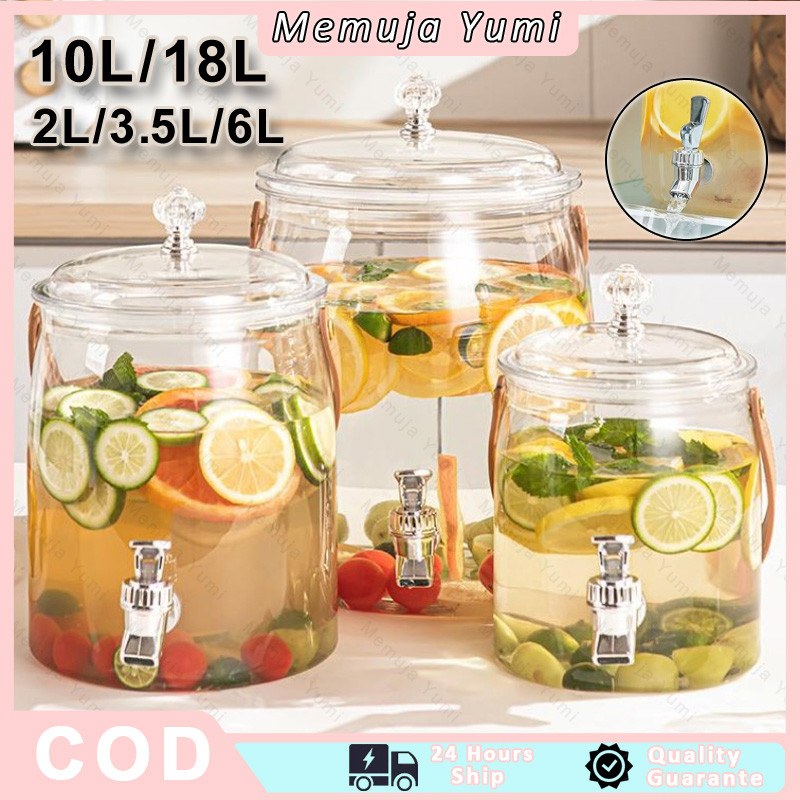 Ketel Air Dingin Gaya Jepang Dengan Dispenser Air Keran/ Kendi Air Panas Dan Sejuk, Ember Jus(Dengan