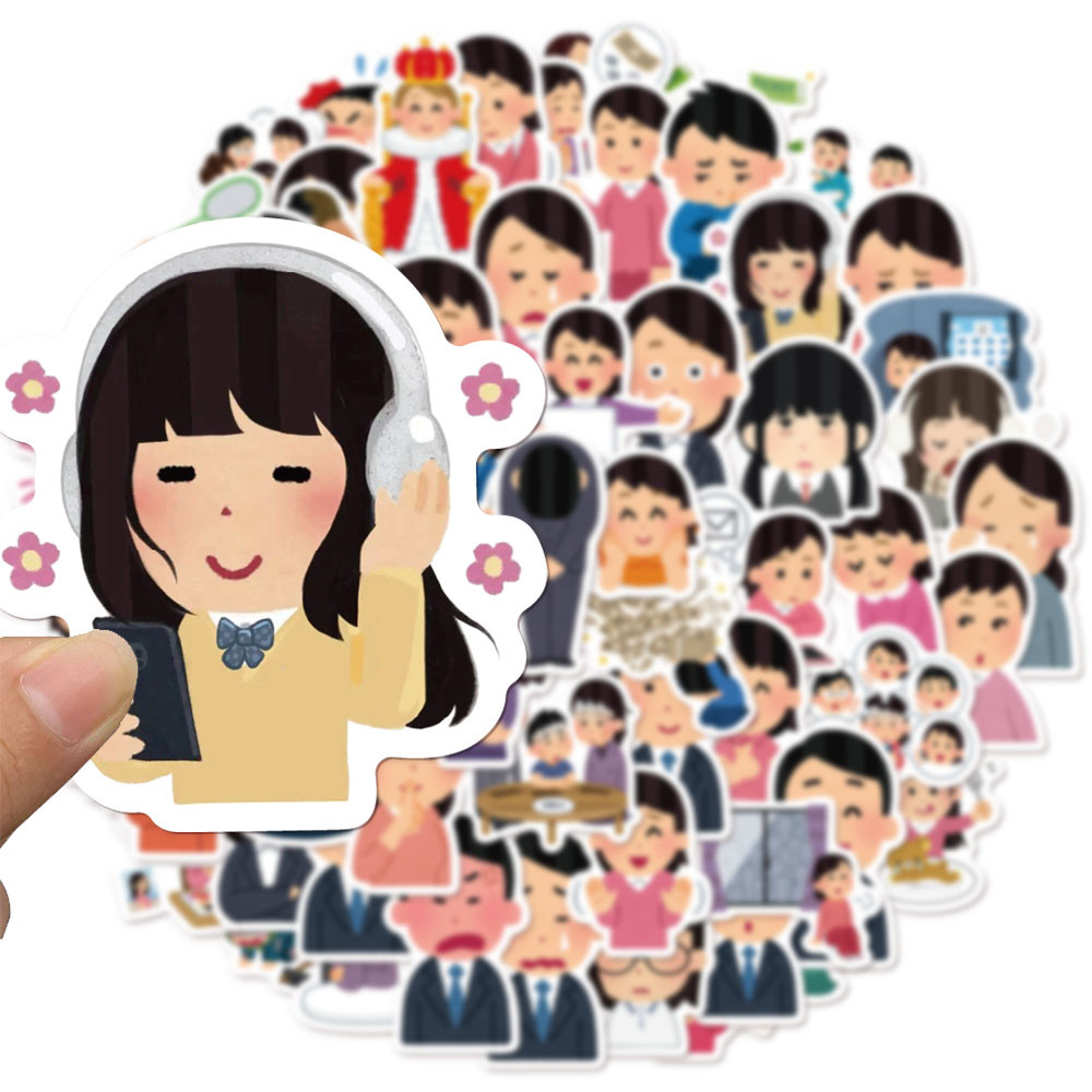 

64PCS Anime Japanese Character Scrapbook Graffiti Notebook DIY Luggage Skateboard Cartoon Graffiti Exquisite Stickers