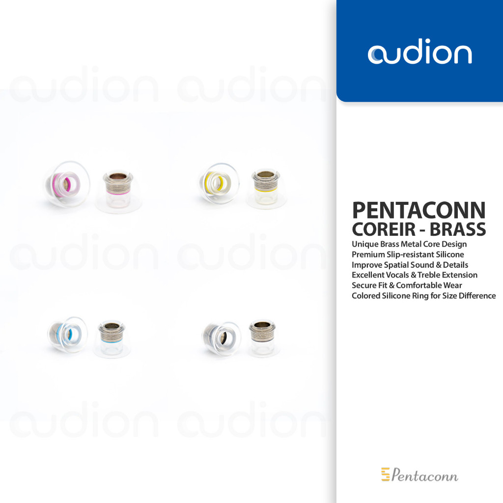 PENTACONN COREIR - BRASS Metal Core Premium Silicone Eartips for IEM