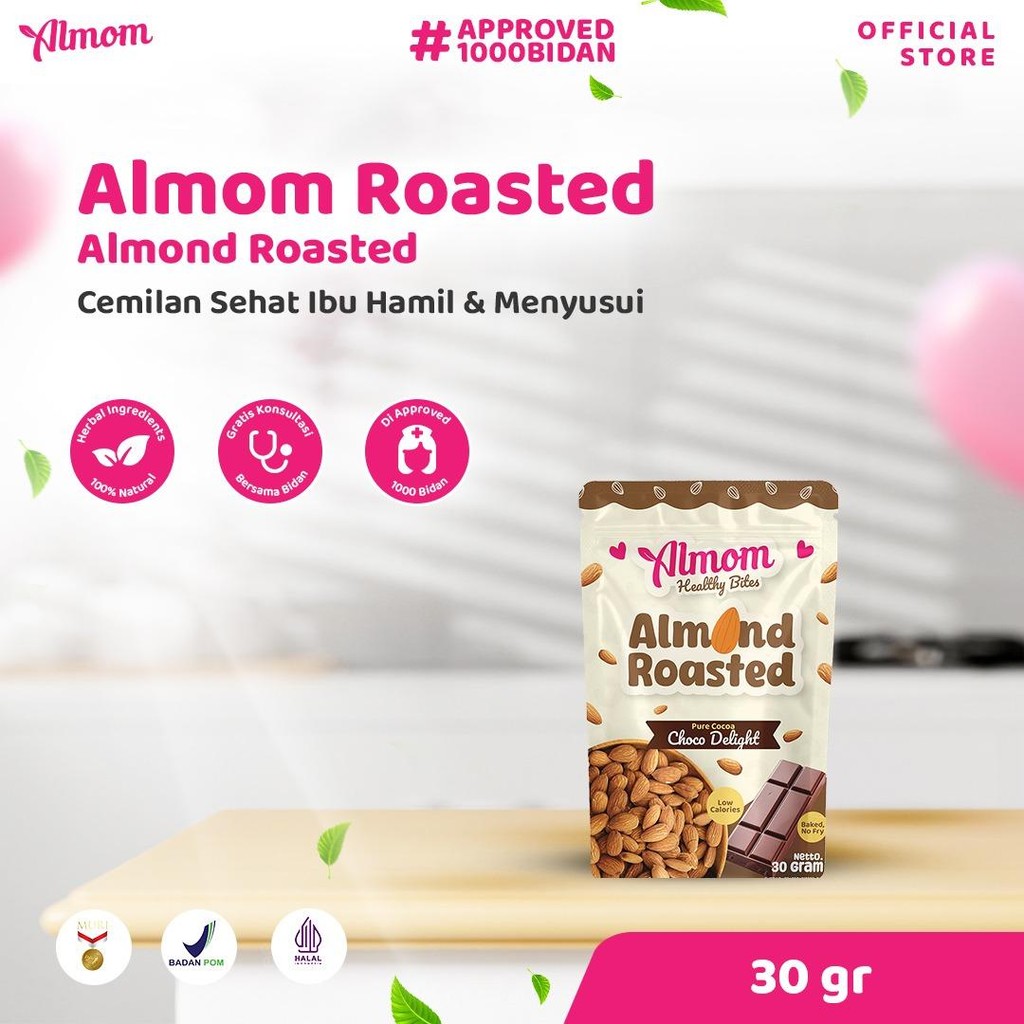 

Almom Roasted - Kacang Almond Panggang Sehat 30gr | Camilan Ringan untuk Bumil & Busui, Bantu Stimulasi ASI Lancar dan Melimpah