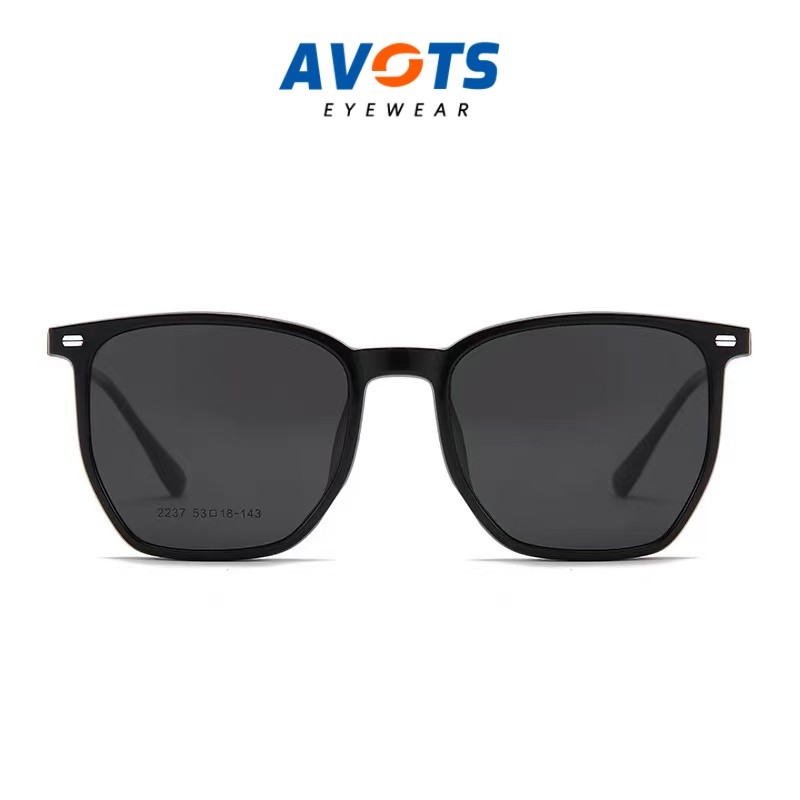 Avots Kacamata Clip On Minus Anti Radiasi Photocromic Pria Wanita Cowok Fashion Magnet Polarized Squ