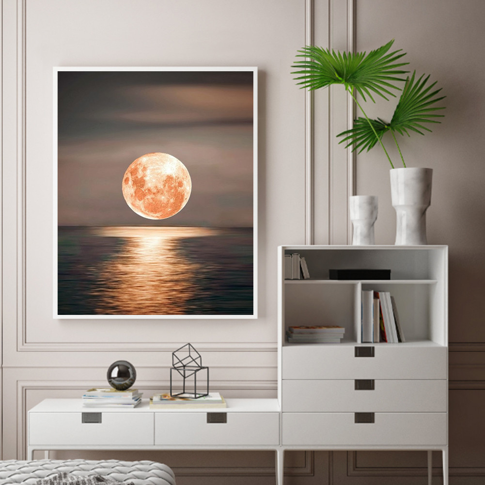 

Full Moon at Sea Oil Paint By Numbers Kit Frameless Drawing Picture Wall Decor