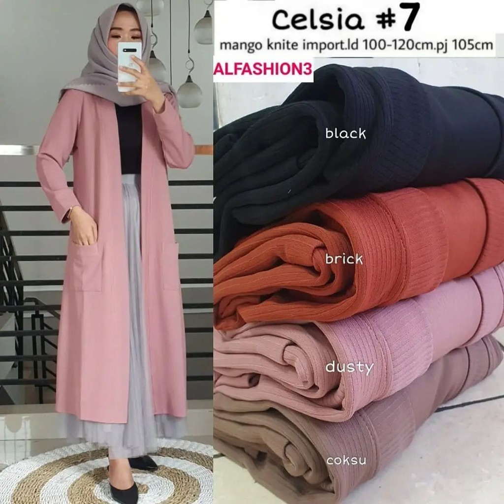 BHL - CELSIA #7 Outer Panjang Premium Modis Terbaru JUMBO Celsia Cardi #7 Foto by MUMUFASHION SOLO